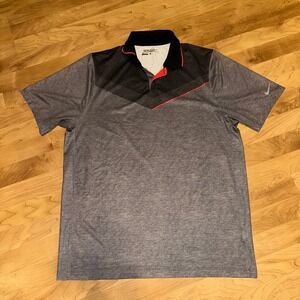 Nike Golf Tour Performance Polo Shirt Dri-FIT‎ Athletic Gray Black Large